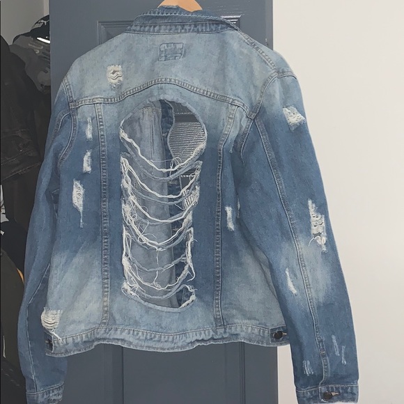 Distressed jean jacket - Picture 2 of 4